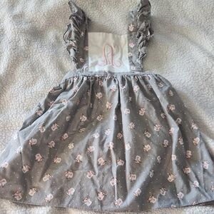 Ricrac & Ruffles snowman dress Monogram A Size 5